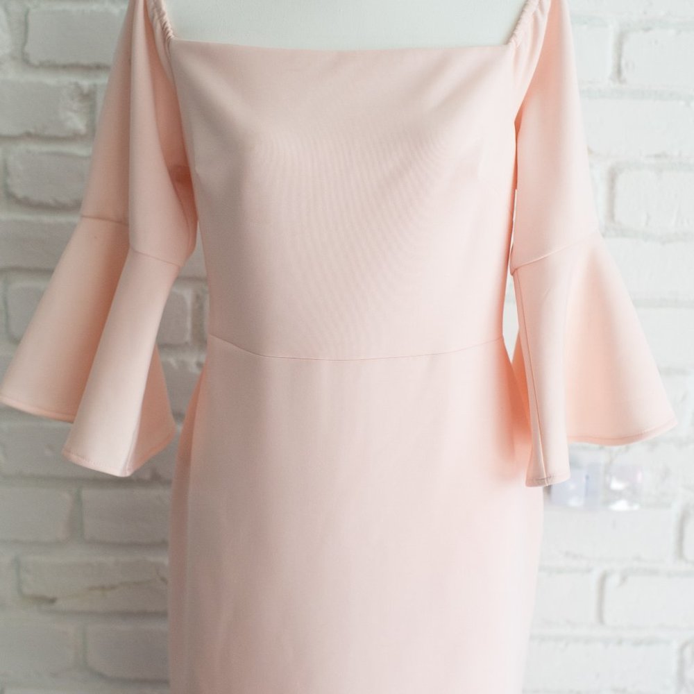 Betsy Johnson Women's Dress, Size 14, pale pink, Bell Sleeves